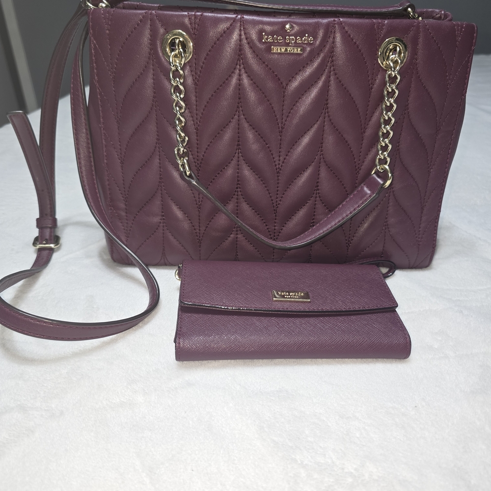 kate spade Purple Quilted Shoulder Bag and Wallet
